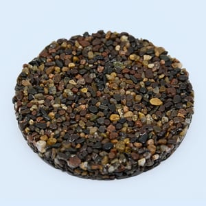 Multicolor Flint pebble epoxy blend sample – natural stone carpet flooring