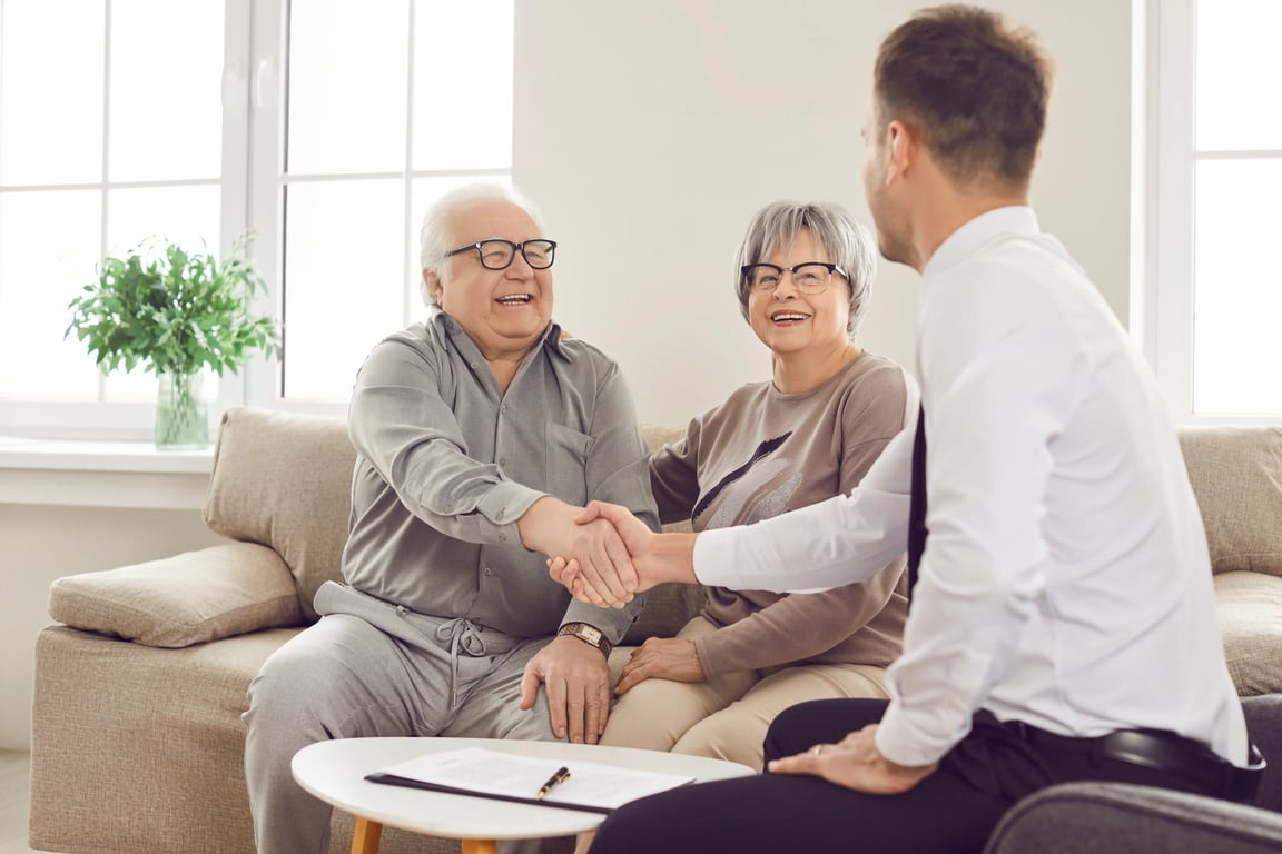 Spectrum Property Solutions representative meeting with a landlord to discuss selling their rental property as-is for cash.