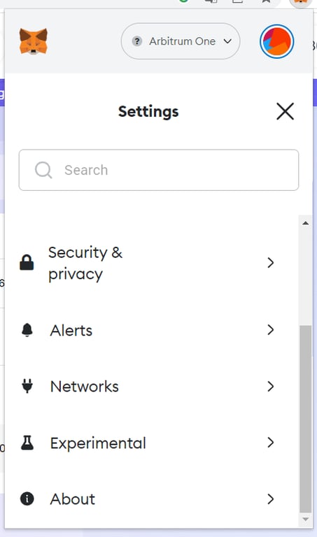 MetaMask add network