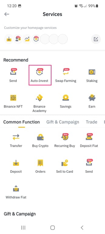 Binance auto-invest