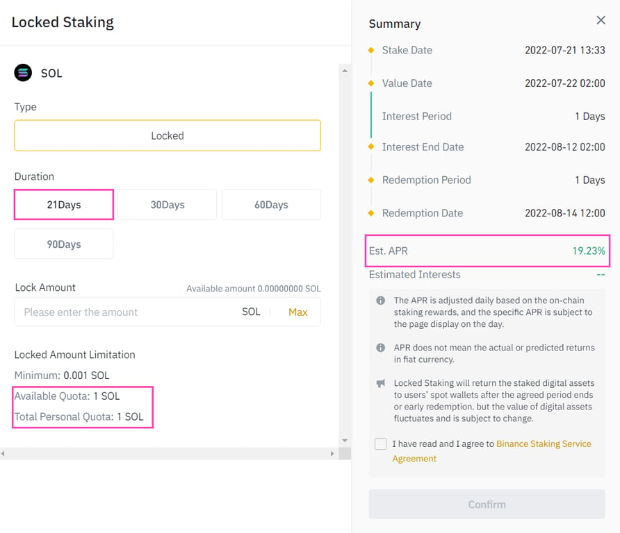 Stake Solana on Binance