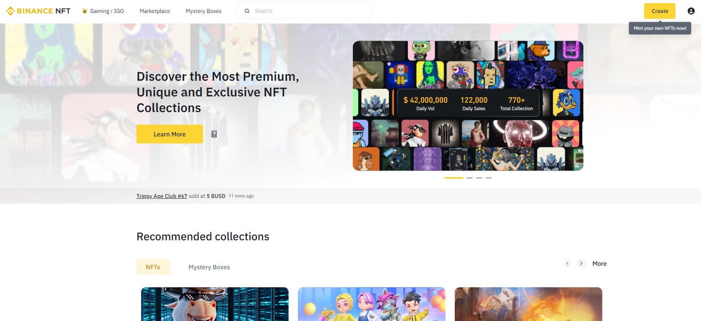 Binance NFT marketplace