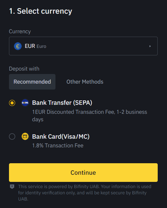 Binance fiat currency deposit