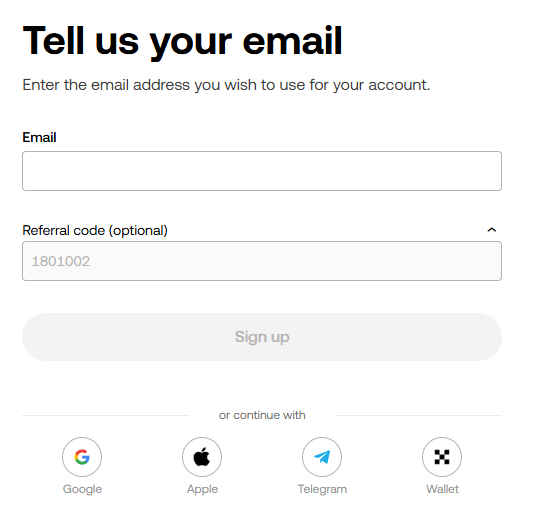 OKX enter email or select another login method