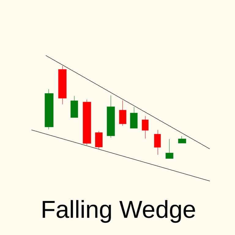 Falling wedge candlestick pattern