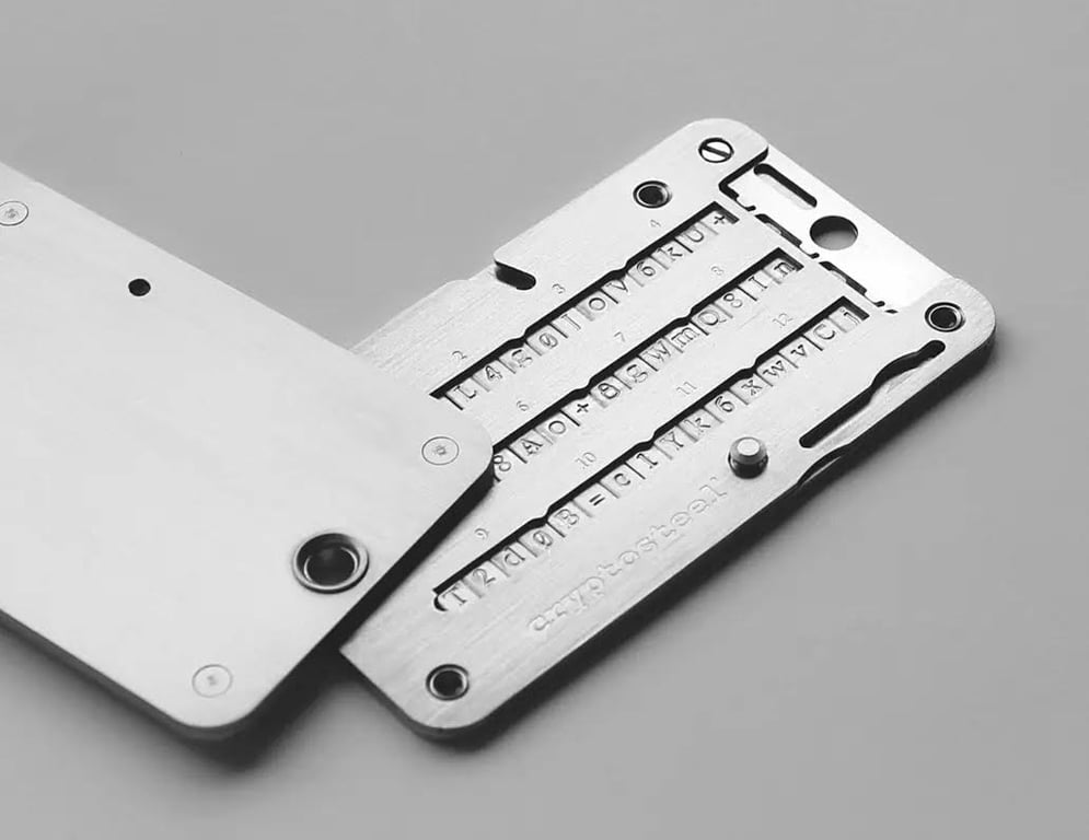 Cryptosteel Cassette is one of the best crypto seed phrase storage options in 2023