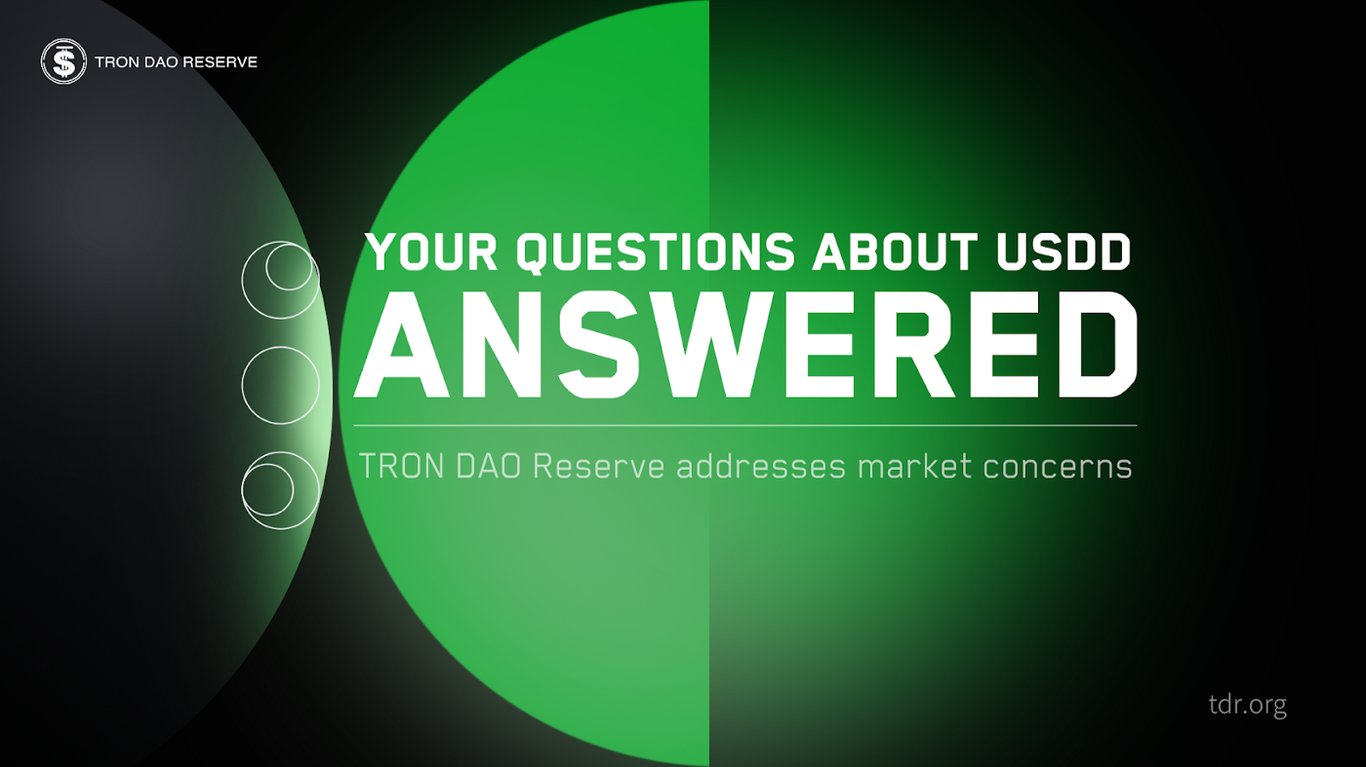 TRON DAO Reserve Addresses Questions Regarding USDD Stablecoin