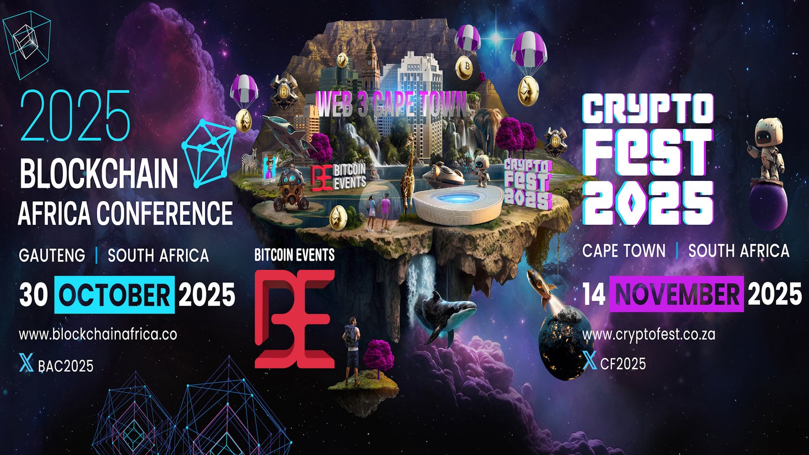 Bitcoin Events Announces Two Premier Crypto Events in South Africa:  Blockchain Africa Conference 2025 and Crypto Fest 2025 | CoinCodex