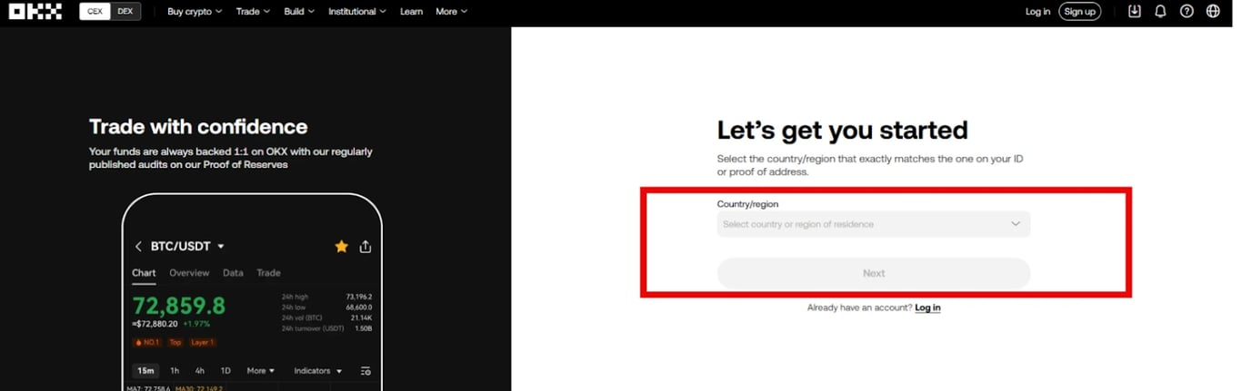 step 1 - create your exchange account