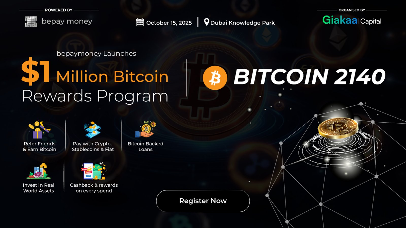 Bepay Money to Launch $1 Million Bitcoin Rewards Program at Bitcoin 2140  Forum in Dubai | CoinCodex