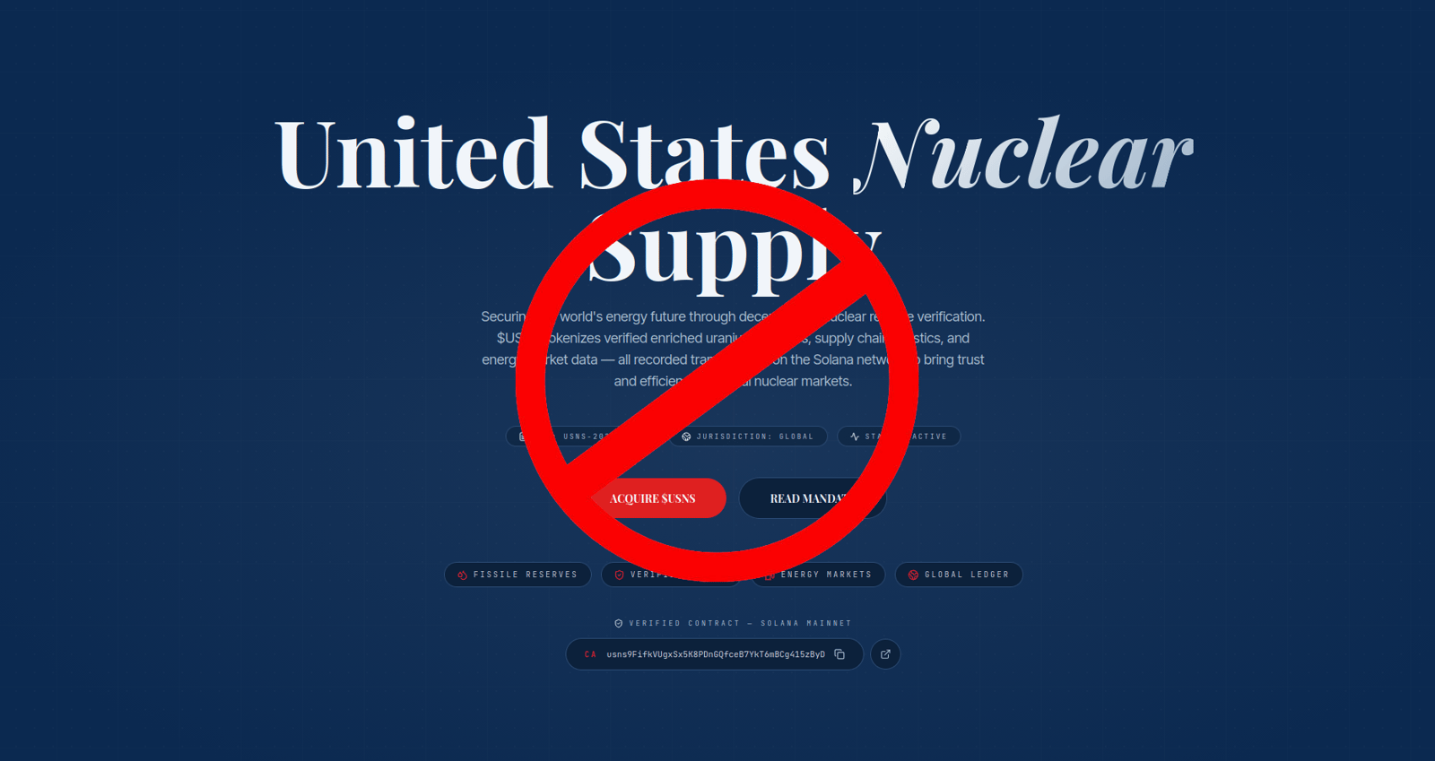 Why You Shouldn’t Buy USNS Crypto: United States Nuclear Supply Coin Looks Like a Rug Pull