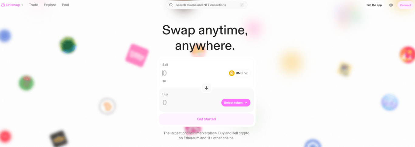 Uniswap website