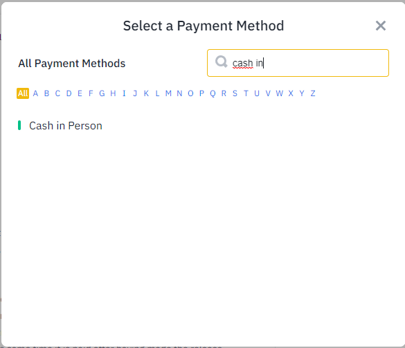 Binance P2P Cash in Person