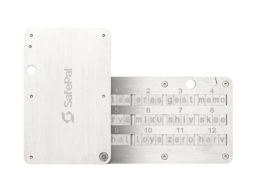 Dual Titanium Crypto Seed Phrase Storage Board - Fireproof, Tamper-Proof Backup For Ledger, Trezor, MetaMask