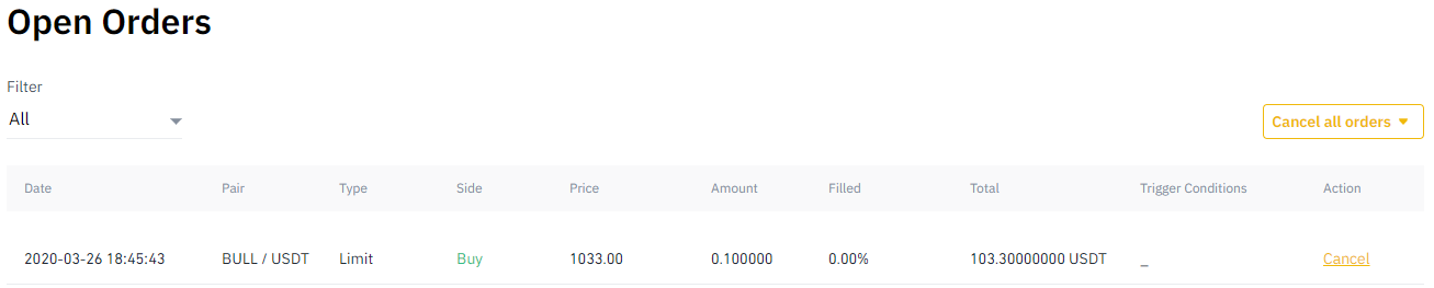 trade bull token on binance