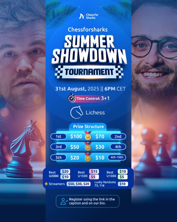 Chessforsharks Summer edition holds with $500 on the line