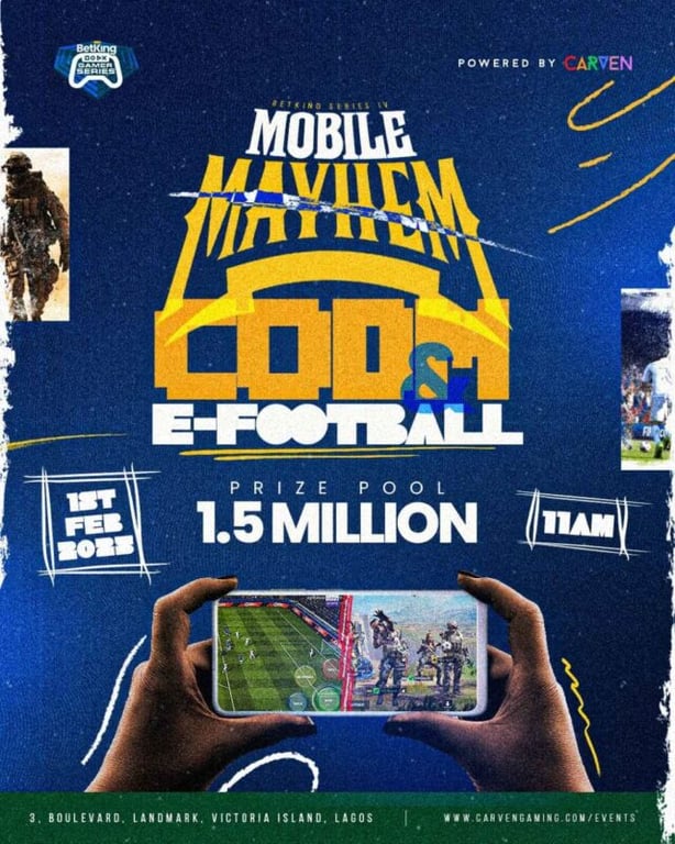 Betking and Carven unleashes 1.5 million naira Mobile Mayhem! Competive Fever is upon Gamers.