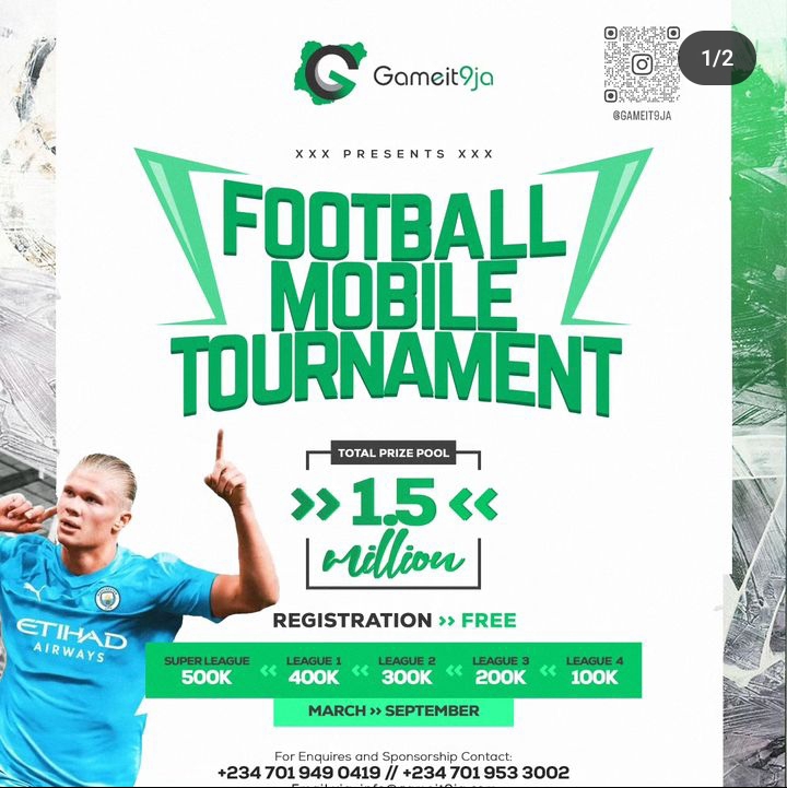 Put Your Skills to the Test! Register and Compete in Gameit9ja’s 1.5 Million Naira Mobile Football Tournament