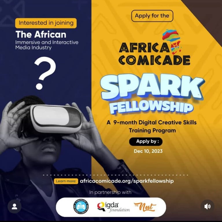 Africa Comicade's Spark Fellowship 2023: Empowering Creatives in Africa's Gaming and Creative Industries