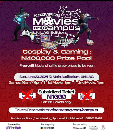 CINEMASNG BRINGS A 2-FOR-1 SPECIAL COMBO WITH A 400,000 naira CASH PRIZE