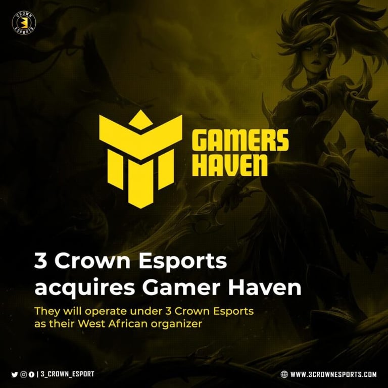 3 Crown Esports Expands West African Footprint with Acquisition of Gamers Haven