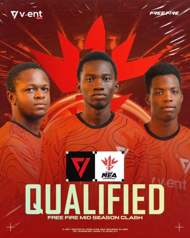 V-ent Esports Makes History as First Nigerian Team to Reach Free Fire Championship Stage