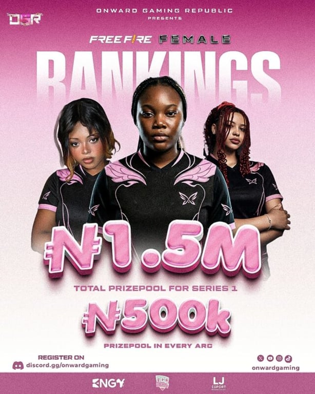 Onward Esports Launches ₦500,000 Free Fire Female Rankings!