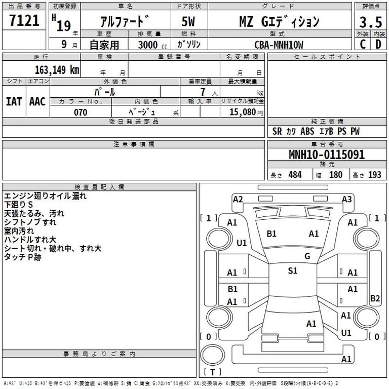 2007 TOYOTA ALPHARD MZ G Edition