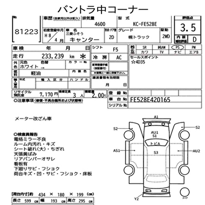 1996 MITSUBISHI CANTER TENT 2D