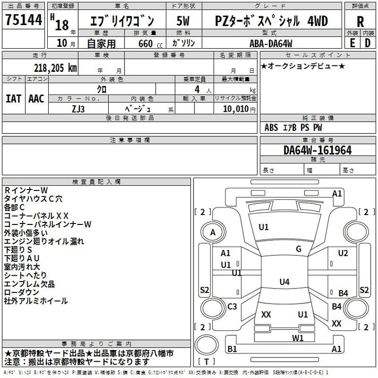 2006 SUZUKI EVERY WAGON PZ Turbo Special 4WD