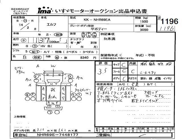 2002 ISUZU ELF Flat body
