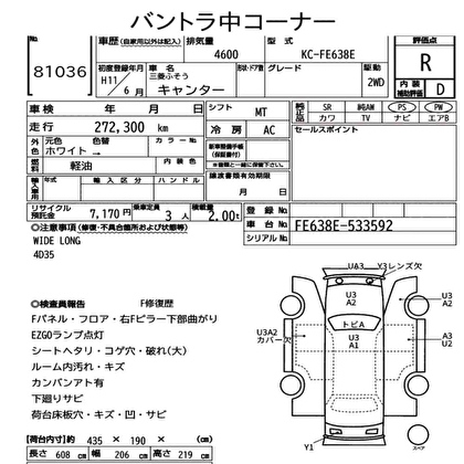 1999 MITSUBISHI CANTER  2D