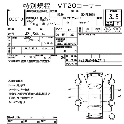 2002 MITSUBISHI CANTER W CAB 