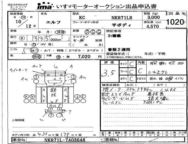 1998 ISUZU ELF Flat body