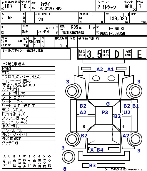 2005 SUZUKI CARRY TRUCK KC Power ｽﾃ 4WD