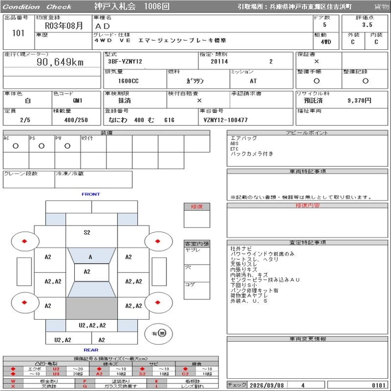 2021 NISSAN AD 4WD VE Emergency Brake 標準