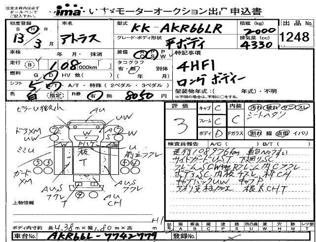 2001 NISSAN ATLAS Flat body