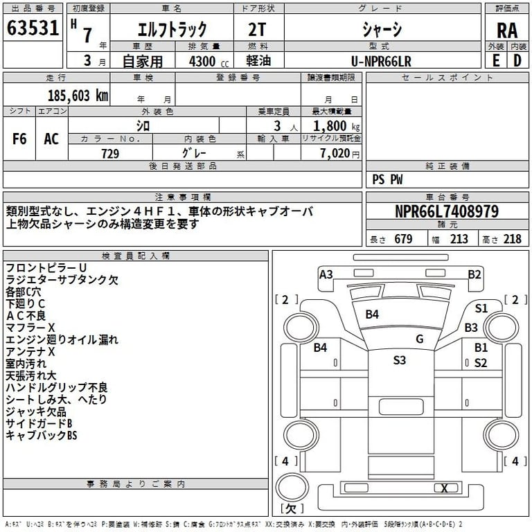 1995 ISUZU ELF ｼｬ-ｼ