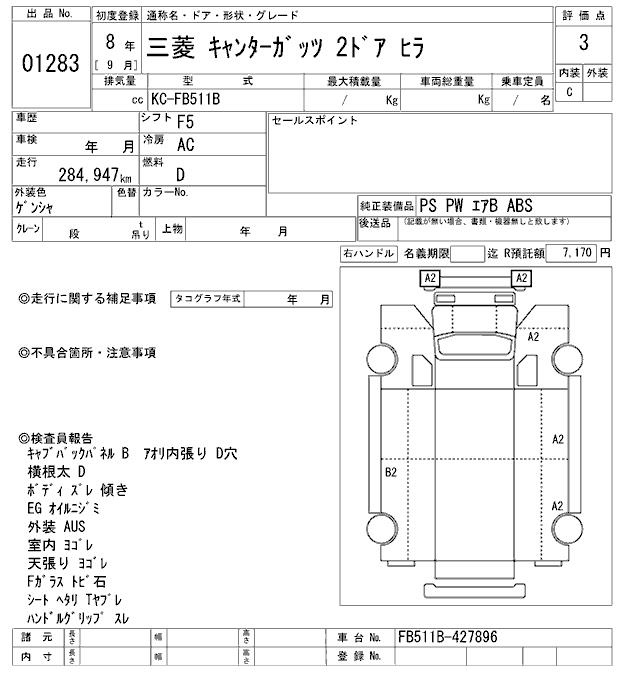 1996 MITSUBISHI CANTER 