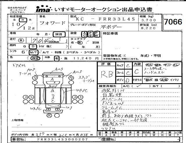 1998 ISUZU FORWARD Flat body