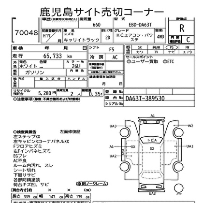 2005 SUZUKI CARRY TRUCK KC AIR CONDITIONER POWER STEERING AWD 4WD