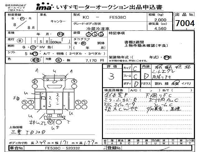 1996 MITSUBISHI CANTER Refrigerator