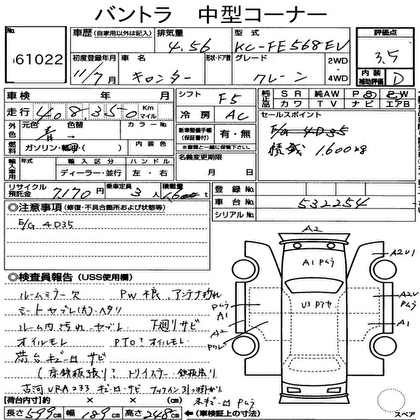 1999 MITSUBISHI CANTER CRANE 