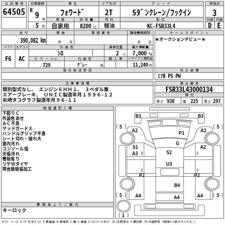 1997 ISUZU FORWARD 5 Dan Crane /ﾌｯｸｲﾝ