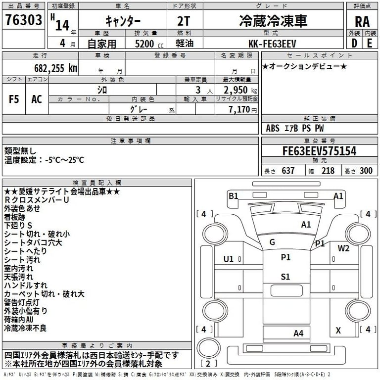 2002 MITSUBISHI CANTER Chilling Refrigerator