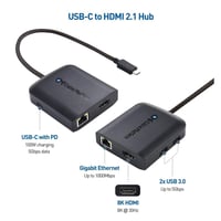 Docking, Multi adaptador USB-C a 8K HDMI 2.1, 2x USB 3.0, Gigabit Ethernet y Power Delivery 100W, Cable Matters - Lapshop Chile