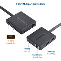 DOCKING, MULTI ADAPTADOR USB-C  PARA DOS MONITORES, 2X HDMI, 2X USB 3.0, GIGABIT ETHERNET Y POWER DELIVERY 100W, CABLE MATTERS
