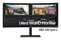 Monitor Samsung Ultrawide Curvo 1000R 34", LS34A650UXLXZS, Ultra WQHD, VA, HDMI, DisplayPort, USB-C (PC/Mac), 100Hz, Freesync, S34A650U - Lapshop Chile