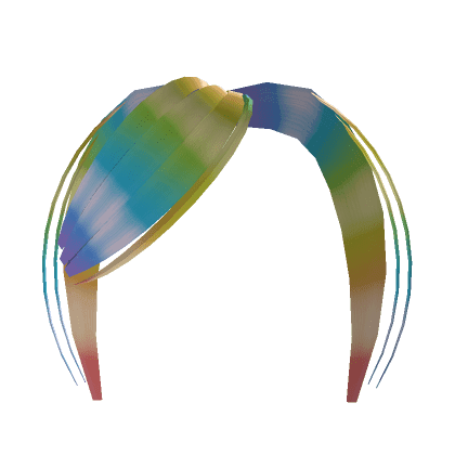 Rainbow print bangs