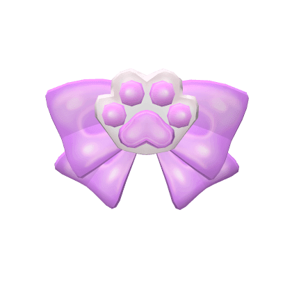 Purple Cat Paw Front Bow